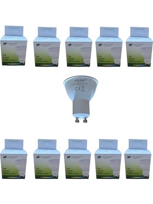 Cekar Store 10 Adet 7W 4000K GU10 Duy 38° Gün Işığı LED Spot Ampul Uzlıght          [enerji Sınıfı F]