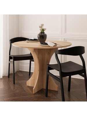 Bimossa Lenis L0210 Yuvarlak Yemek Masası 80 cm Safir Mutfak ve Kahvaltı Masası