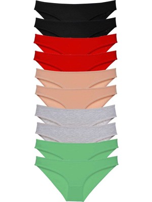 10 Adet Süper Eko Set Likralı Kadın Slip Külot 502 Mery Woman