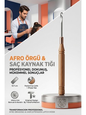 Transformacion Afro Örgü Tığı, Keratin Kaynak ve Mikro Boncuk için Profesyonel Saç Uzatma Tığı 721419