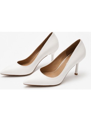 Patron Shoes Hakiki Deri Kadın Stiletto 8 cm Ince Topuklu Sivri Burun Klasik Şık Günlük Ayakkabı