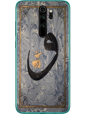Le Balvo Redmi Note 8 Pro Uyumlu Vav Harfi Gri Baskılı Silikon Kılıf