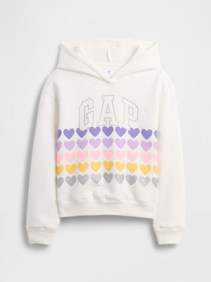 Gap Kız Çocuk Beyaz Relaxed Gap Logo Sweatshirt