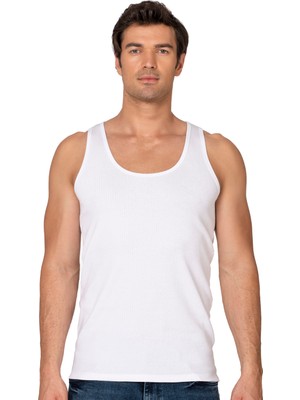 Özkan Underwear Özkan 12444 Erkek %95 Pamuklu Fitilli Derby Ribana Esnek Rahat Kalın Askılı Atlet
