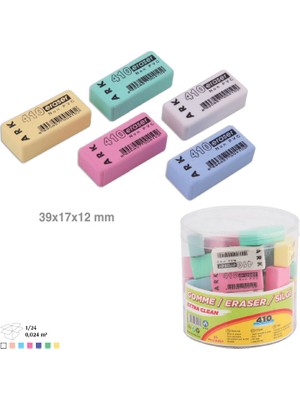 Ark Silgi Pastel Renkler Karışık Renk 20 Adet