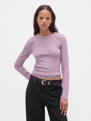 Gap Kadın Mor Modern Shrunken T-Shirt
