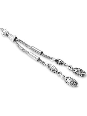 Tesbihane Metal Püskül - Foxtail Zincirli - Çift Kamçılı - Lale Temalı