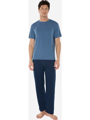 Malabadi Erkek Bisiklet Yaka Micro Modal Extra Yumuşak Yazlık Pijama Takımı 6030