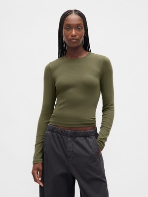Gap Kadın Yeşil Modern Shrunken T-Shirt