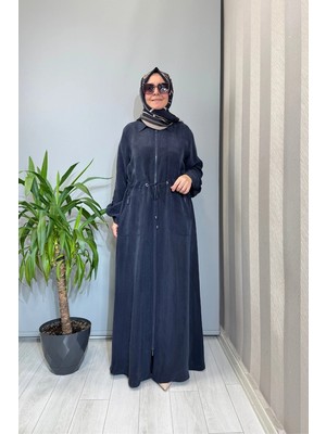 Miss Dalida Fermuarlı Beli Büzgülü Cupro Kap Lacivert 2268329