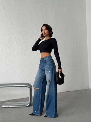 Aida Fashion Lazer Baggy Jeans