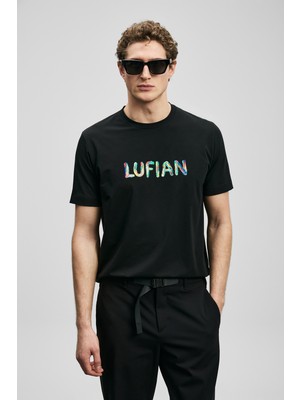 Lufian Surge Modern Grafik Tişört Siyah