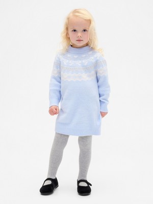 Gap Kız Bebek Açık Mavi Baby & Toddler Fair Isle Elbise Kazak
