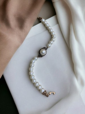 Fayra Accessories Kristal Taşlı Elmas Montür Inci Bileklik