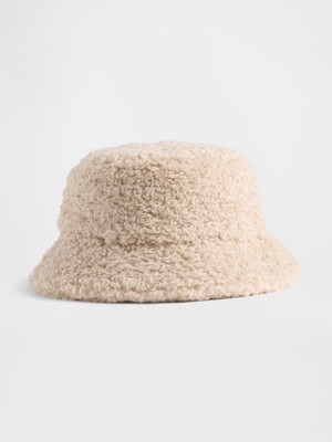 Gap Kız Çocuk Krem Geri Dönüştürülmüş Sherpa Bucket Şapka
