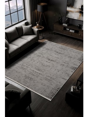 Karmen Halı Humble CT025A Gri Halı Modern Desen Pamuk Taban Salon Halısı Yatak Odası Mutafak Koridor