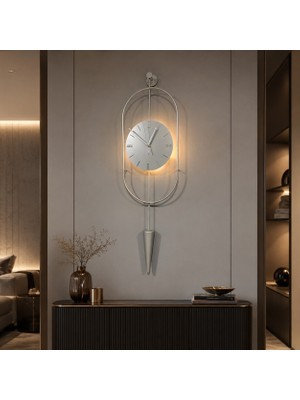 MetaQuartz Aksesuar Serenity Büyük Boy (30X80CM) Dekoratif Modern Metal (Mobilya) Duvar Saati