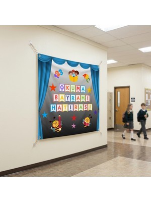 Ti Play Okuma Bayramı Hatıra Fotoğrafı Panosu Pvc Vinil Pano Süsü 160X160 cm | Tek Parça 07