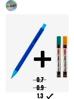 Glanart 1.3 mm Uçlu Kalem ve 2 Paket 1.3  mm Uç Seti Mikro
