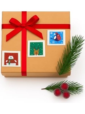 Skygo 24 Adet Kare Yılbaşı Etiketi – 4x4 cm Seti | Kare Şekilli Yeni Yıl Hediye Paketleme Etiketleri, Calendar, Renkli Süsleme Stickerları