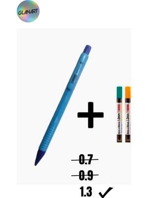Glanart 1.3 mm Uçlu Kalem ve 2 Paket 1.3  mm Uç Seti Mikro
