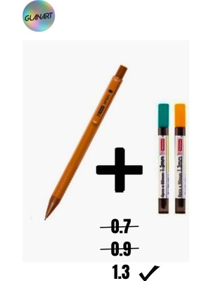 Glanart 1.3 mm Uçlu Kalem ve 2 Paket 1.3  mm Uç Seti Mikro