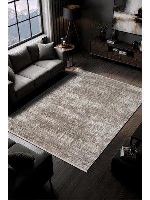 Karmen Halı Fabay CT026A Vizon Halı Modern Desenli Pamuk Taban Salon Halısı Yatak Odası Koridor