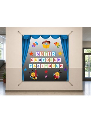 Ti Play Okuma Bayramı Hatıra Fotoğrafı Panosu Pvc Vinil Pano Süsü 160X160 cm | Tek Parça 06