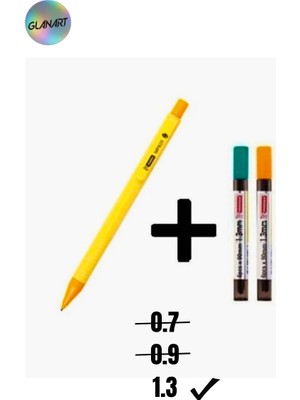 Glanart 1.3 mm Uçlu Kalem ve 2 Paket 1.3  mm Uç Seti Mikro