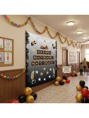 Ti Play Okuma Bayramı Hatıra Fotoğrafı Panosu Pvc Vinil Pano Süsü 160 x 200 cm | Tek Parça 06