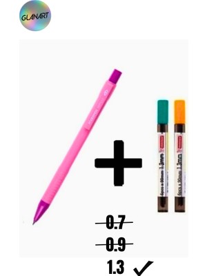 Glanart 1.3 mm Uçlu Kalem ve 2 Paket 1.3  mm Uç Seti Mikro