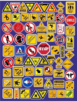 Skygo Hilarious Road Signs Eğlenceli Yol Işaretleri Telefon Laptop Notebook Tablet Defter Etiket