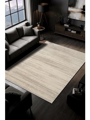 Karmen Halı Alpi CT021A Gri Halı Modern Desenli Akrilik Pamuk Taban Tozu Az Salon Halısı Yatak Odası Koridor