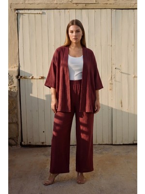 Mivoon Bürümcük Kumaş Kimono Takım