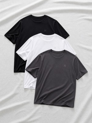 Comstar 3 Adet Erkek Yazlık Baskılı Slim Fit Kısa Kollu Tişört