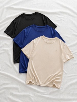Comstar 3 Adet Erkek Yazlık Baskılı Slim Fit Kısa Kollu Tişört