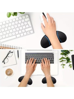 Skygo Klavye Bilek Yastığı, Ergonomik Jel Bilek Desteği, Kaymaz Tabanlı, Konforlu Mouse Pad, Siyah
