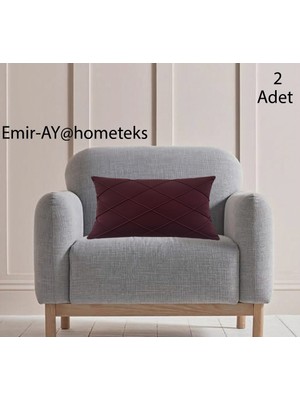 Emir-Ay@hometeks 2 Adet Kapitoneli Kırlent Kılıfı , Yastık Kılıfı ( Leke Tutmayan Silinebilir Kadife )