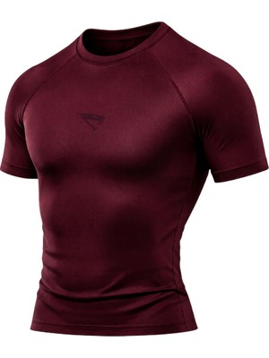 Gym Viper Compression Bordo Siyah Tişört