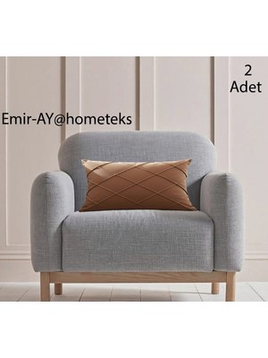 Emir-Ay@hometeks 2 Adet Kapitoneli Kırlent Kılıfı , Yastık Kılıfı ( Leke Tutmayan Silinebilir Kadife )