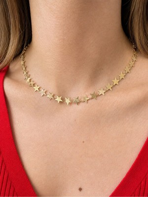 Gizella Takı Yıldız Model Çelik Pul Kolye Çelik Kolye