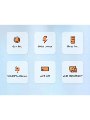 Skygo Gan 100W 3-Port Charger, Siyah