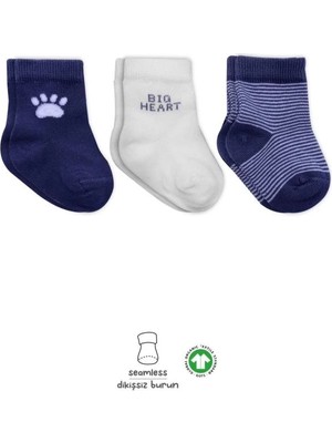 Belirtilmemiş 3'lü Penye Soket Çorap 10110 Indigo