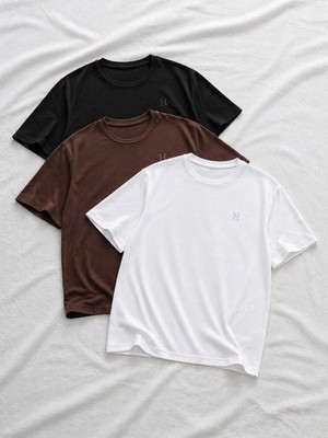 Comstar 3 Adet Erkek Yazlık Baskılı Slim Fit Kısa Kollu Tişört