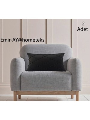 Emir-Ay@hometeks 2 Adet Kapitoneli Kırlent Kılıfı , Yastık Kılıfı ( Leke Tutmayan Silinebilir Kadife )