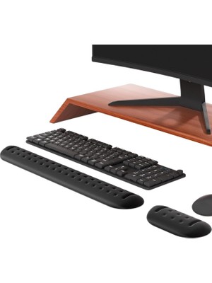 Skygo Gaming Klavye ve Mouse Bilek Destek Seti,, Kaymaz Tabanlı, Nefes Alan Kumaş, Ağrı Önleyici (Siyah Destek Seti)