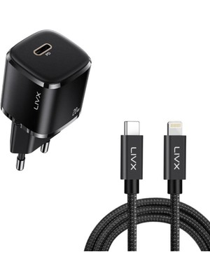 Skygo 20W Usb-C Mini Pd Hızlı Şarj Cihazı Güç Adaptörü ve 1 Metre Şarj Kablosu L23 - Blt-00