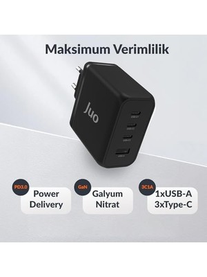 Skygo 100W 4 Portlu Usb-C + Usb-A Gan Şarj Aleti & & Notebook Type-C Hızlı Şarj Cihazı