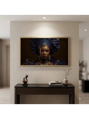Ti Play Afro Kraliçe Serisi 01 – Afrofütürizm (Canlı Renkler ve Regal Duruş) 60X33 cm Çerçevesiz Pvc Pvc Tablo