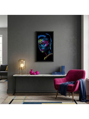 Ti Play Neon Yüzler– Pop Art Kadın  24 (Canlı Renkler ve Asi Duruş) 33X60 cm Çerçevesiz Pvc Tablo